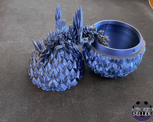 Baby Crystal Dragon and Egg Blue-Black