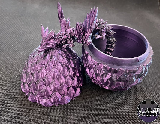 Baby Crystal Dragon and Egg Purple-Black